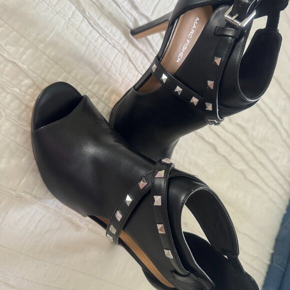 Marc Fisher Mahiya Studded Platform Peep Toe Stilettos - Picture 6 of 13